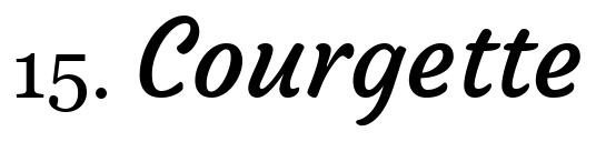 Font 15 Courgette